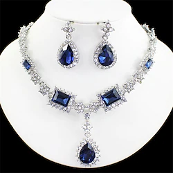 Bridal Jewelry Sets Two-piece Suit Imitation Pearl Alloy 1 Necklace Earrings Women's Elegant Vintage Cute Transparent Flower irregular Jewelry Set For Party Wedding Lightinthebox