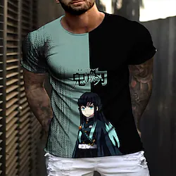 Inspired by Demon Slayer: Kimetsu no Yaiba Tokitou Muichiro T-shirt Cartoon Manga Anime Classic Retro Vintage T-shirt For Men's Women's Unisex Adults' 3D Print 100% Polyester Lightinthebox