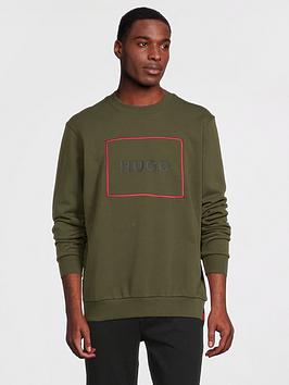 Hugo Delery Red Box Logo Sweatshirt - Dark Green