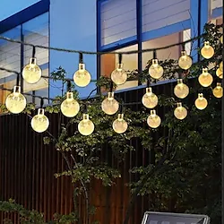 LED Solar String Lights Outdoor 5-30M Crystal Globe Lights with 8 Lighting Modes Wedding Decor Waterproof Solar Powered Patio Lights for Garden Yard Porch Wedding Party Decor Warm White Blue White RGB Lightinthebox
