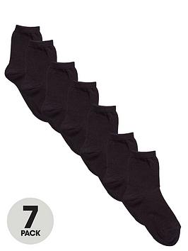 Everyday 7 Pack Unisex Ankle Socks - Black
