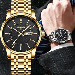 NIBOSI Fashion Business Quartz Watch Men's Waterproof Retro Clock Male Watch Calm Atmosphere Stainless Steel Wrist Watch Lightinthebox