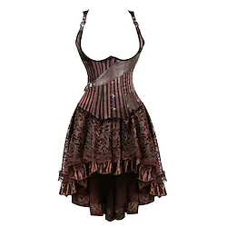 Pirate Plus Size Medieval Steampunk 18th Century Cocktail Dress Vintage Dress Skirt Outfits Masquerade Women's Asymmetric Hem Costume Vintage Cosplay Party Skirts Carnival / Corset / Spandex / Corset Lightinthebox