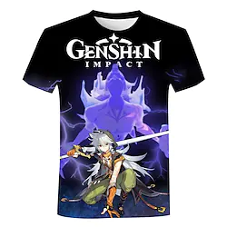 Inspired by Genshin Impact Cosplay Cartoon Manga Back To School Print Harajuku Graphic Kawaii T-shirt For Men's Women's Adults' 3D Print 100% Polyester Lightinthebox