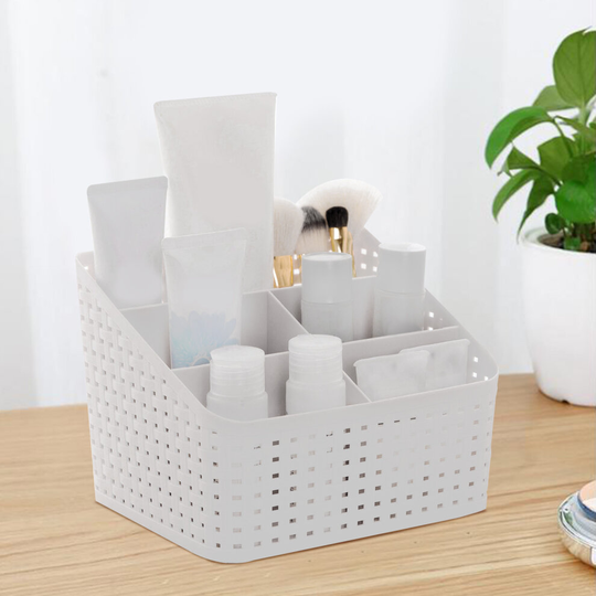 (White) Cosmetic Storage Box Organizer Storage Box