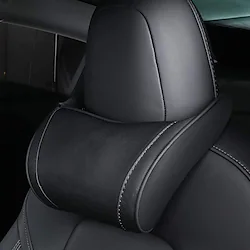 StarFire 1 Pack Genuine Leather Hanging Car Seat Pillow Neck Support Headrest for Tesla 3 S X Y Models Black Red Coffee Colors Optional Lightinthebox