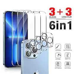 3 - 3 Pack Compatible with iPhone 13 Pro Screen Protector 6.1 Inch 3 Pack Tempered Glass Screen Protector 3 Pack Camera Lens Protector 9H Hardness Case Friendly Easy Installation Kit Lightinthebox
