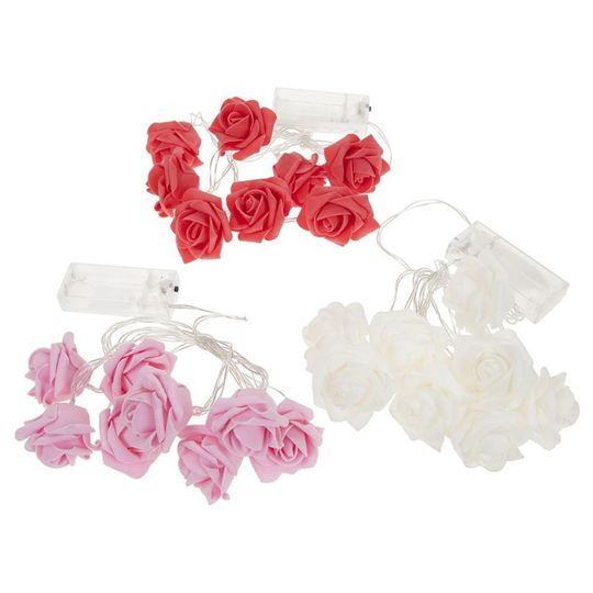 3asst Cols Light Up Eva Rose Flower On 1.5mtr Wire Gft Box - Battery Romantic - battery light up eva romantic rose flower 15 metre wire