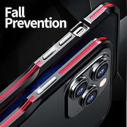 Phone Case For Apple Bumper iPhone 14 Pro Max iPhone 14 Pro iPhone 14 iPhone 13 12 Pro Max Bumper Frame Portable Shockproof Lines / Waves Solid Colored TPU Metal Lightinthebox