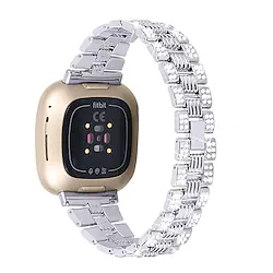 1 pcs Smart Watch Band for Fitbit Versa 3 / Sense Stainless Steel Smartwatch Strap Bling Diamond Jewelry Bracelet Replacement Wristband Lightinthebox
