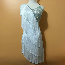Latin Dance Dress Tassel Women's Performance Sleeveless Natural Spandex Lightinthebox