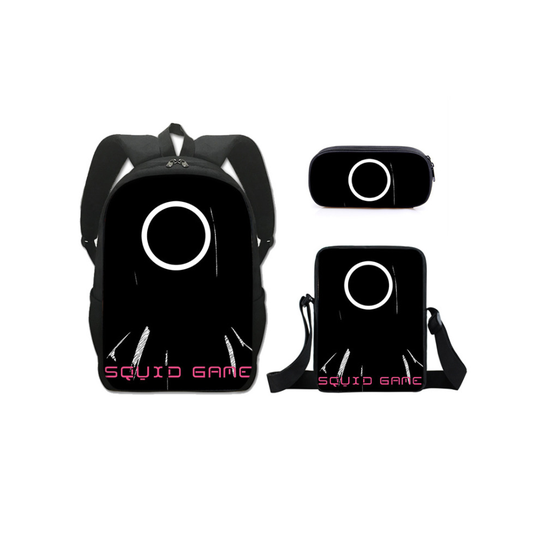 (28) 3 PCS Squid Game School Bag Lunch Bag Pencil Box Set Backpack