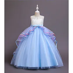 Fairytale Princess Unicorn Flower Girl Dress Tutus Girls' Movie Cosplay Cosplay Halloween Blue Purple Dress Halloween Carnival Masquerade Polyester Lightinthebox