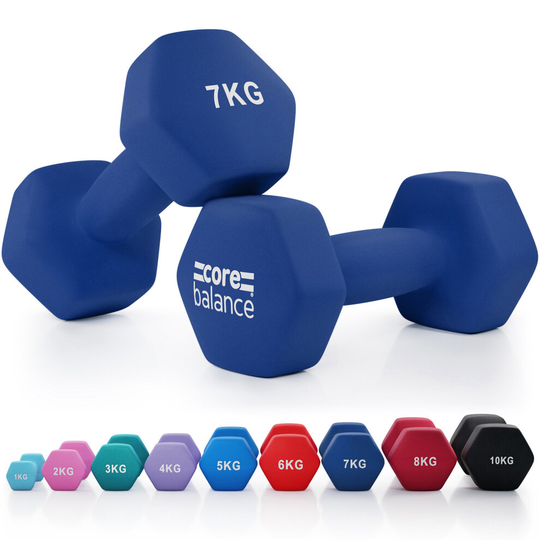 (7kg) Neoprene Hex Dumbbells Pair (1kg to 10kg)