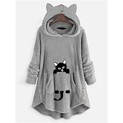 Adults' Kigurumi Pajamas Nightwear Christmas Pajamas Cat Cat Onesie Pajamas Plush Fabric Terylene Cosplay For Christmas Animal Sleepwear Cartoon Festival / Holiday Costumes Lightinthebox