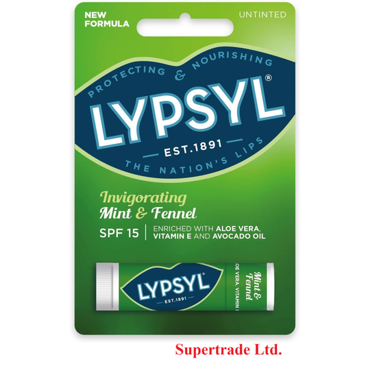 2 X Lypsyl Invigorating Mint & Fennel Lip Balm SPF 15 Protecting & Nourishing