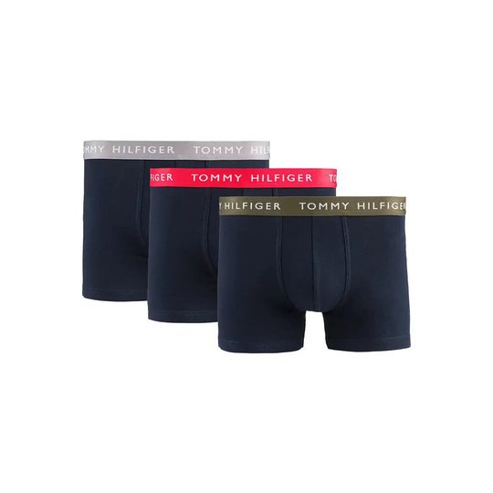 (L) Tommy Hilfiger 3 Pack Trunks - Subluna / Red Alert / Army Green Boxer Shorts