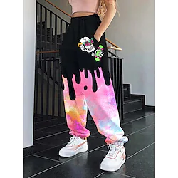 Women's Joggers Sweatpants Pocket Beam Foot Bottoms Athletic Athleisure Breathable Quick Dry Moisture Wicking Running Jogging Training Sportswear Activewear Floral style 1 Style 2 Style 3 / Skull Lightinthebox