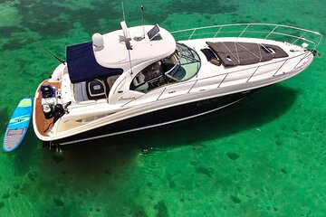 8-Hour Private 40' Yacht 2-Stop Tour to Tulum Sea w/ Food, Open Bar & Snorkeling