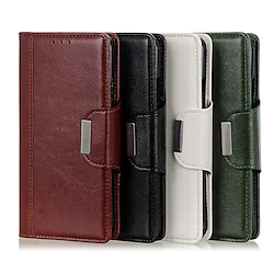Phone Case For Samsung Galaxy Full Body Case Leather Wallet Card S22 S21 Plus S22 S21 Ultra S22 S21 A32 A42 S20 S20 Plus S20 ultra S20 FE A51 Wallet Card Holder Shockproof Solid Color PU Leather Lightinthebox