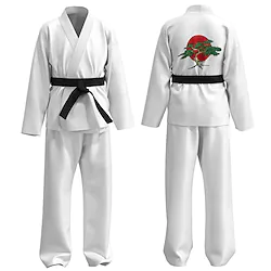 Cobra Kai Karate Kid Outfits Masquerade Men's Women's Boys Movie Cosplay Sports Cosplay White Top Pants Waist Belt Carnival Children's Day Masquerade Polyester Lightinthebox