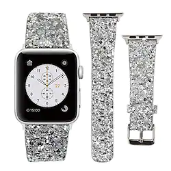 Smart Watch Band for Apple iWatch Series 8/7/6/5/4/3/2/1 / SE Apple Watch PU Leather Smartwatch Strap Soft Bling Diamond Leather Loop Business Band Jewelry Bracelet Replacement Wristband Lightinthebox