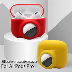 2-in-1 Silicone Case For AirTags Bluetooth Wireless Earphone Cover With Location Tracker Loss Prevention Case Anti-lost Anti-Scratch Lightweight Protective Cover For AirPods Pro Lightinthebox