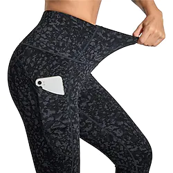 Women's Yoga Pants Side Pockets Tummy Control Butt Lift Quick Dry High Waist Yoga Fitness Gym Workout Leggings Bottoms Camo / Camouflage Black Army Green Dark Gray Spandex Winter Sports Activewear Lightinthebox