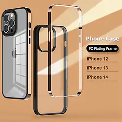 Phone Case Phone bumper Luxury Square Plating Soft Silicone Case For iPhone 14 13 Pro Max 12 Plus Shockproof Protective Transparent Hard PC Back Cover Lightinthebox