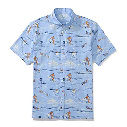Men's Shirt Graphic Prints Surf Turndown Blue 3D Print Casual Going out Short Sleeves Button-Down Print Clothing Apparel Tropical Designer Casual Hawaiian Lightinthebox