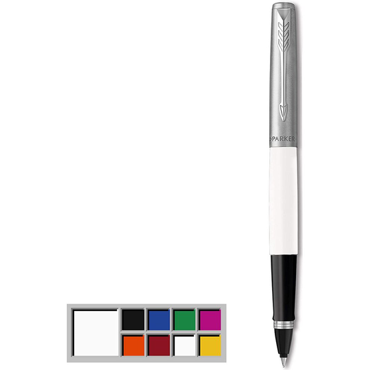 Parker Jotter Originals Rollerball Pen, Classic White Finish, Fine Point, Black Ink