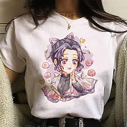 Inspired by Demon Slayer Cosplay Cartoon Manga Back To School Print Harajuku Graphic Kawaii T-shirt For Men's Women's Adults' Polyester / Cotton Blend Lightinthebox