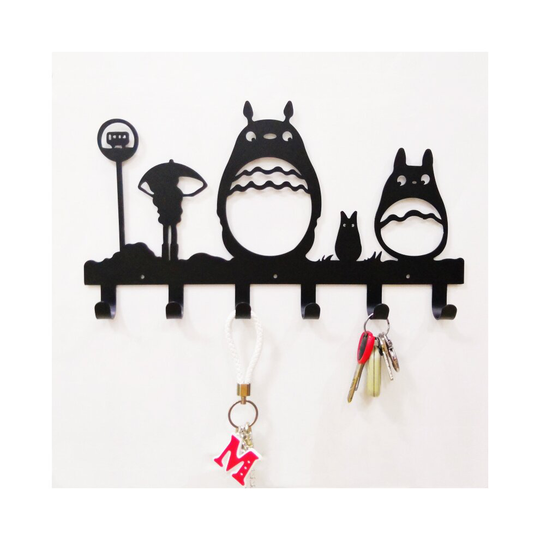 (A) Wall Mounted Entryway Dog Leash and Key Holder Belt and Hat Organizer Totoro WALL HOOK