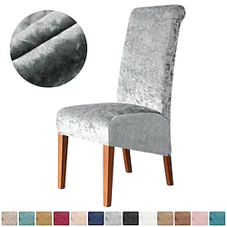 Stretch Dining Chair Covers, XL/Oversized Removable Washable Soft Spandex High Back Large Velvet Chair Cover Slipcover for Dining Room Kitchen Hotel Table Banquet Lightinthebox
