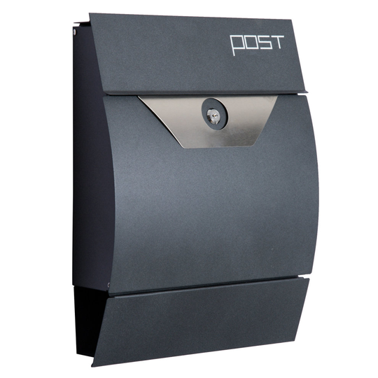 HOMCOM Wall-mounted Mail Box Post Letter Lockable Newspaper Slot Steel