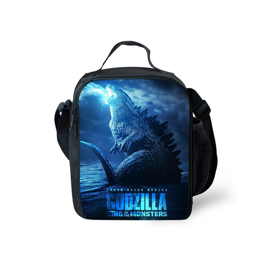 (F) Godzilla Lunch Bag Insulated School Picnic Handbag