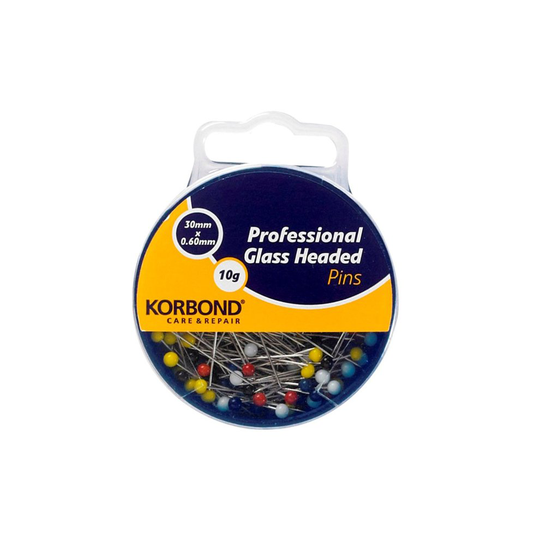 10g Professional Glass Headed Pins - korbond professional glass headed 10g pins care repair sewing needlework tool