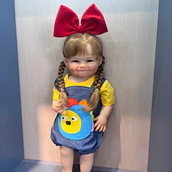 22 inch 55CM Reborn Toddler Girl Doll Full Body Soft Silicone Vinyl which can stand with Almost Straight Legs Hand Rooted Hair Lightinthebox