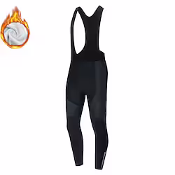 Men's Women's Cycling Winter Fleece Bib Tights Bike Pants Cycling Pants Polyester Bike Tights Bib Tights Padded Shorts / Chamois Fleece Lining 3D Pad Warm Sports Solid Color Black / Dark Gray Lightinthebox