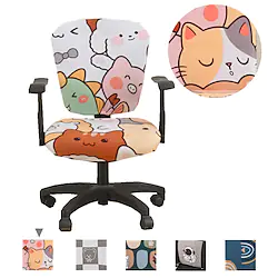 Stretch Computer Office Chair Cover Gaming Chair Slipcover Blue Navy Elastic Jacquard Spandex Anti-dust Cover Protector for Dogs Cats Pets Lightinthebox