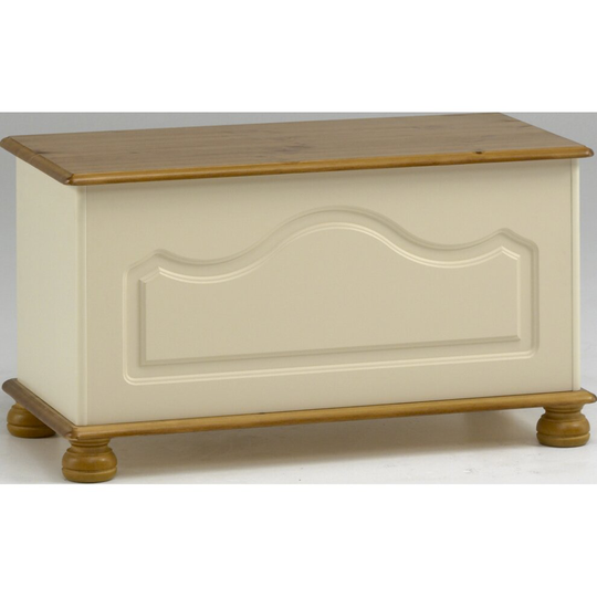 Steens Richmond Cream & Pine Ottoman / Blanket Box / Storage Chest