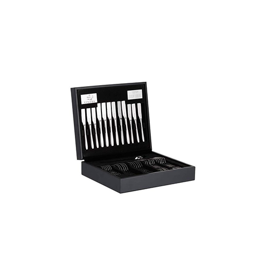 Viners Eden Cutlery Set | Elegant Mirror Polished Flatware Gift Box with 50 Year Guarantee | 18/10 Stainless Steel, 44, stainless_steel, 45 Piece Wood