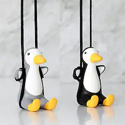 2 Pcs Cute Car Hanging Interior Accessories Rearview Mirrors Charms Ornament Swing Duck Car Decor Lightinthebox