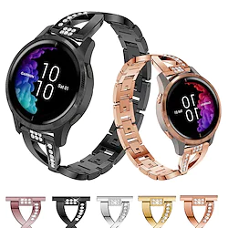 20mm 22mm Diamond Stainless Steel Watch Band for Garmin Vivoactive 4 / Venu / Approach S40 / Forerunner 245 Music / 645 Music / Vivoactive 3 / Vivomove HR Replaceable Bracelet Wrist Strap Wristband Lightinthebox