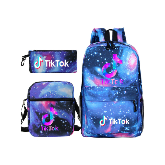 (10) 3 pcs TikTok School Bag Lunch Bag Pencil Box Set Backpack