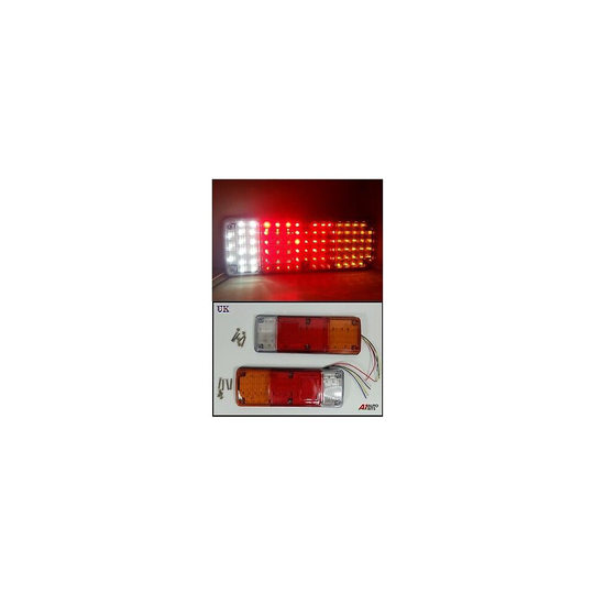 2X 12V 89 LED TRAILER TRUCK BUS VAN STOP REAR TAIL INDICATOR LIGHTS REVERSE LAMP