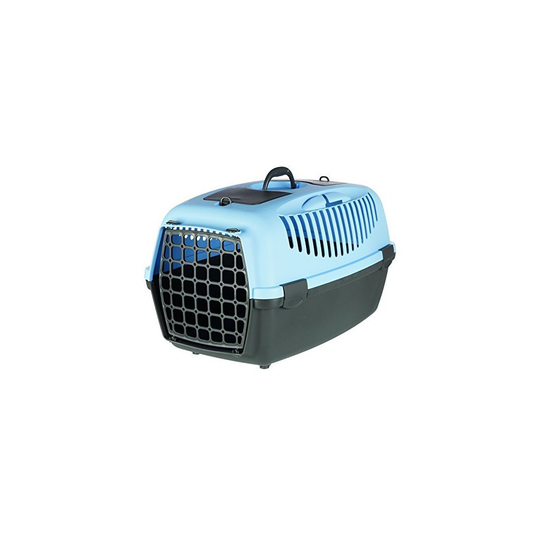 Trixie 39832 Capri 3 Pet Carrier 40 38 61cm Dark Blue / Light Grey - - blue trixie capri light dark transporting box iii greydark dogs 39832 pet