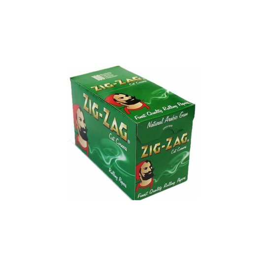 (100 Booklets (Full Box)) Zig Zag Green Standard Regular Cigarette Rolling Paper