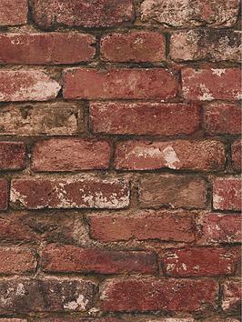 Fine Décor Rustic Red Brick Wallpaper
