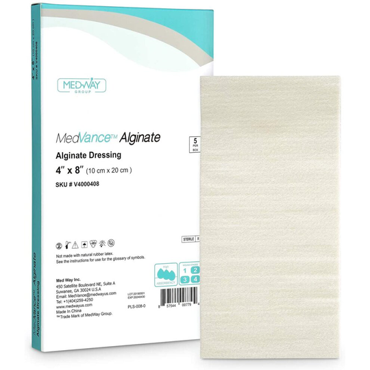 MedVance TM Alginate Dressing 10 cm x 20 cm Box of 5 dressings